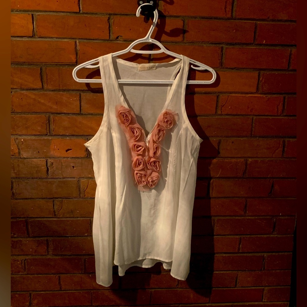 Tank top by Solemio. Size small. Beautiful floral detail on front.